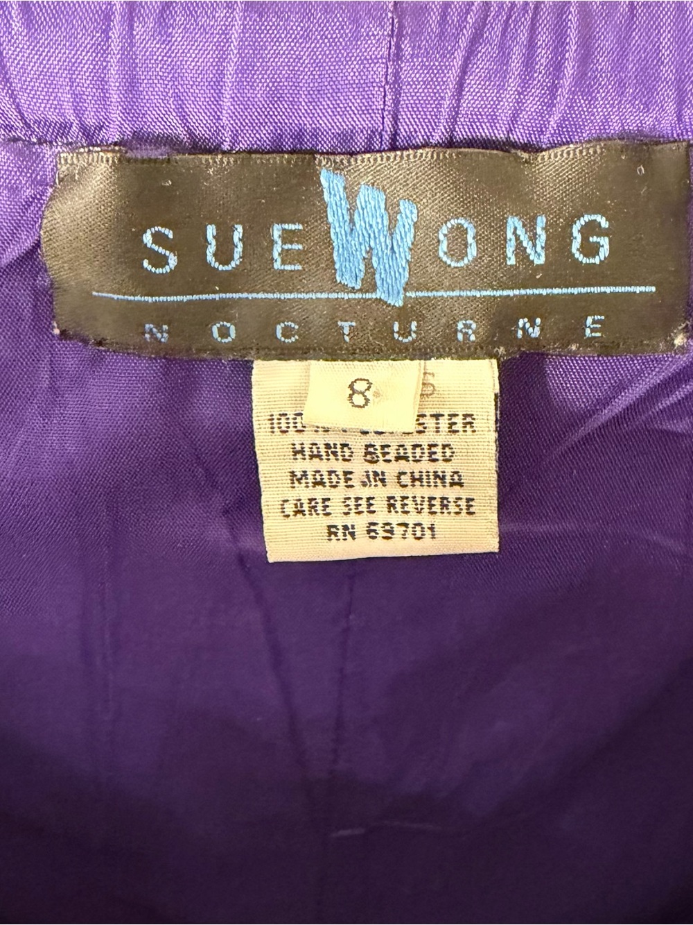Strapless Sue Wong Nocturne Royal Sapphire /Royal Purple Iridescent Dress Formal - Picture 6 of 6